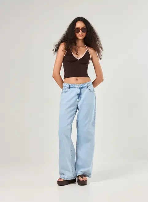 Blusa Frente Única Em Tricô Marrom