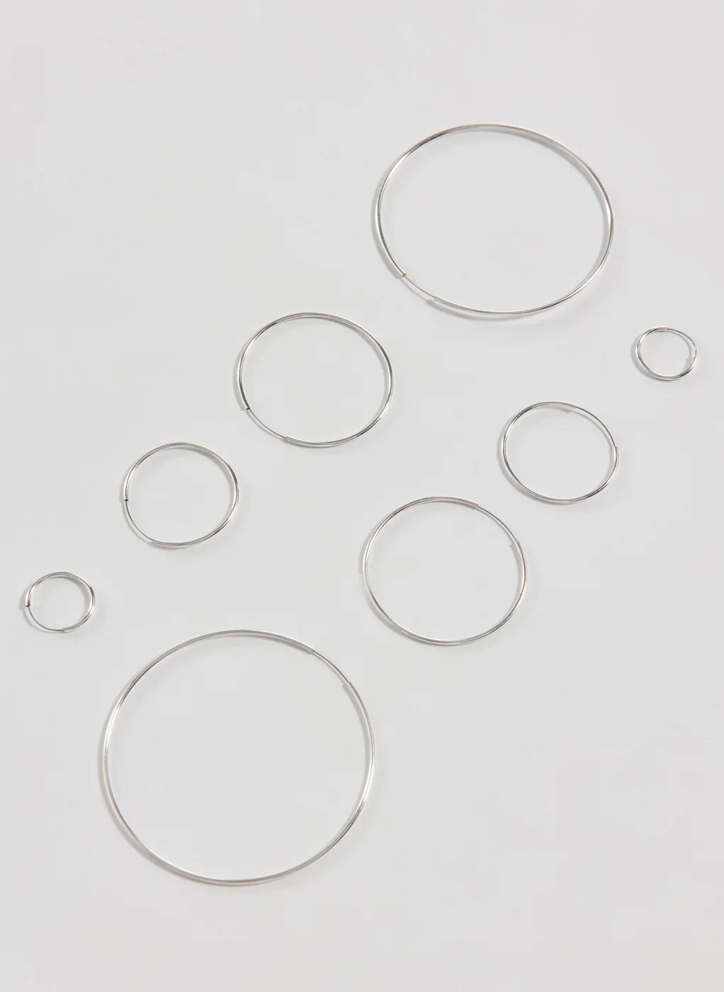 Conjunto 4 Argolas Prateadas Finas