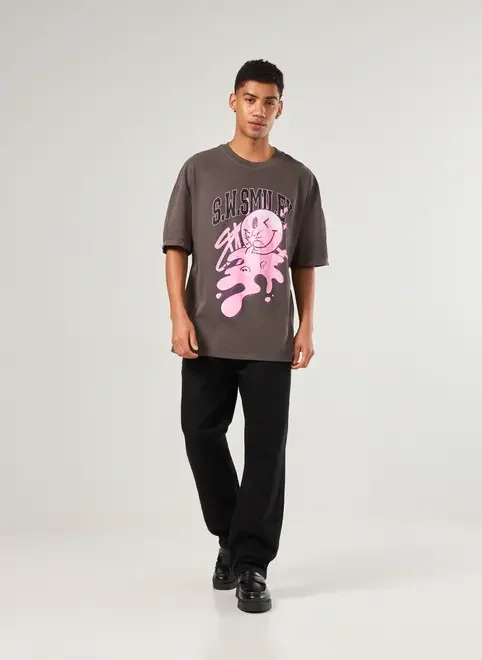 Camiseta Oversized Malhão Estonada Smile