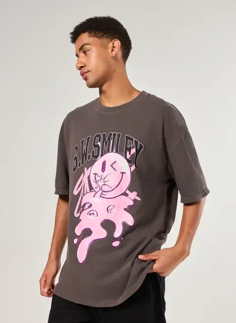 Camiseta Oversized Malhão Estonada Smile
