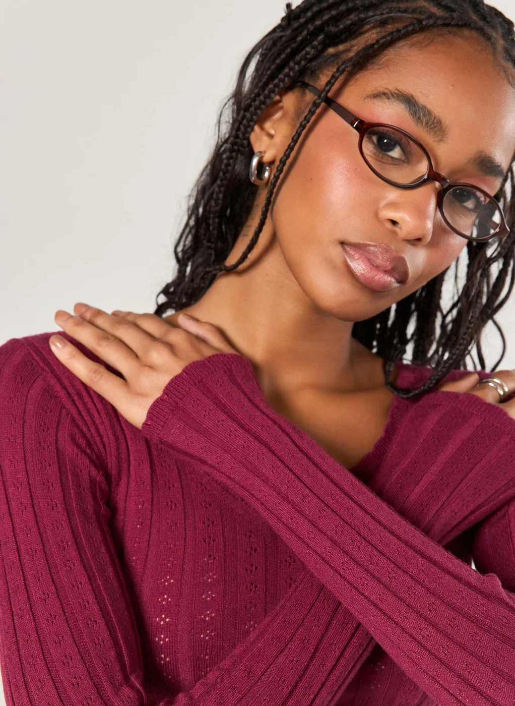 Blusa Manga Longa Retilínea Decote V