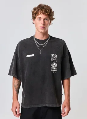 Camiseta Oversized Cropped Malhão Marmorizada