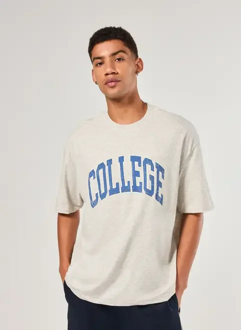 Camiseta Box Cinza College