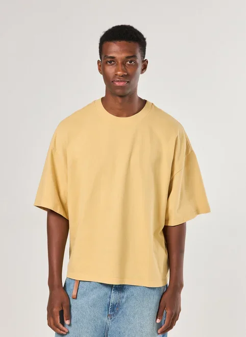 Camiseta Oversized Cropped Amarela