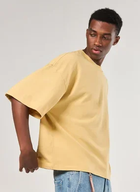 Camiseta Oversized Cropped Amarela