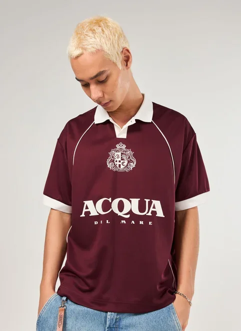 Camiseta Box Polo Esportiva Bordô