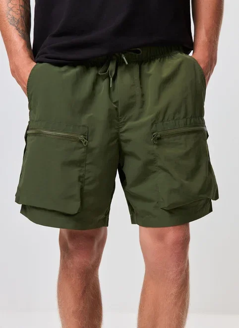 Bermuda Cargo Bolsos Frontais Com Zíper