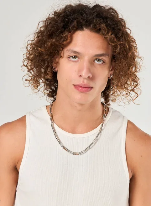 Colar Corrente Prateada Elos