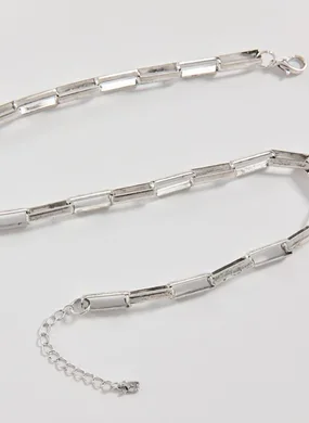 Colar Corrente Prateada Elos