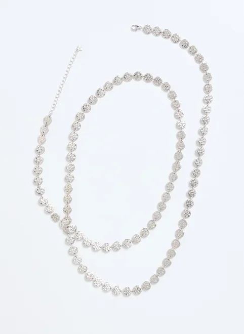 Colar Alongado Bolinhas Martelado