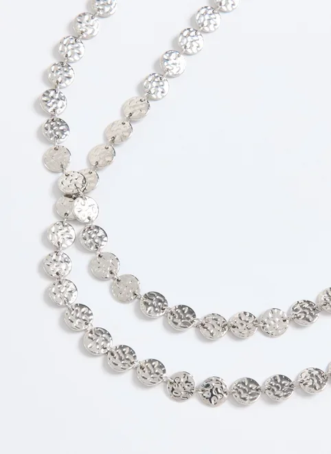 Colar Alongado Bolinhas Martelado