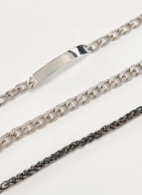 Conjunto 3 Pulseiras De Corrente