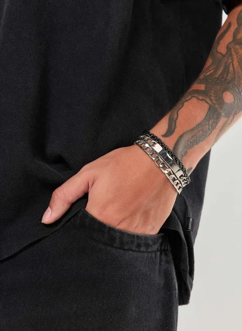 Conjunto 3 Pulseiras De Corrente