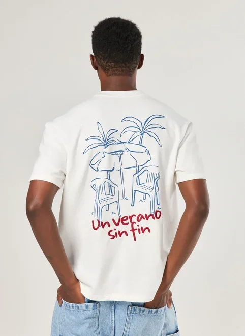 Camiseta Comfort Atoalhada Off-White Verano