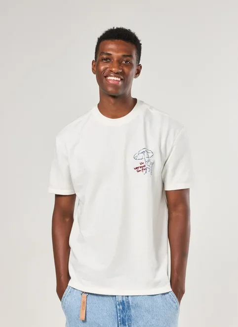 Camiseta Comfort Atoalhada Off-White Verano