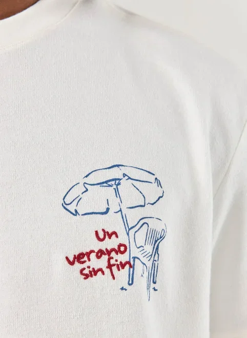 Camiseta Comfort Atoalhada Off-White Verano