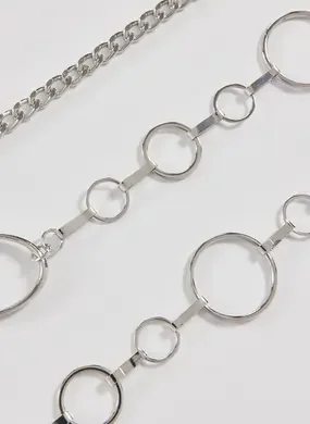 Body Chain Argolas Prateadas