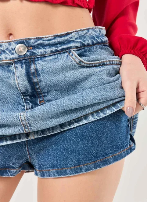 Short Saia Micro Cintura Média