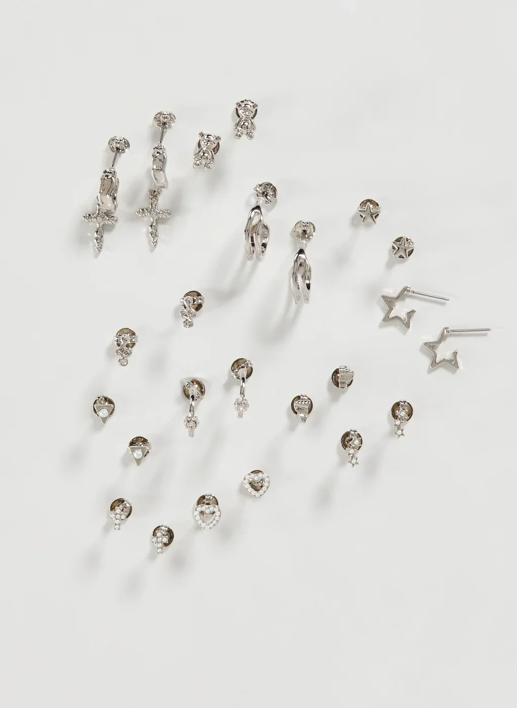 Conjunto 12 Brincos Prateados