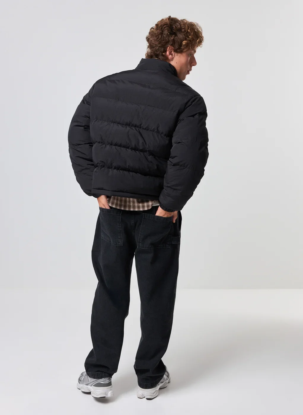 Jaqueta Box Puffer Preta Gola Alta