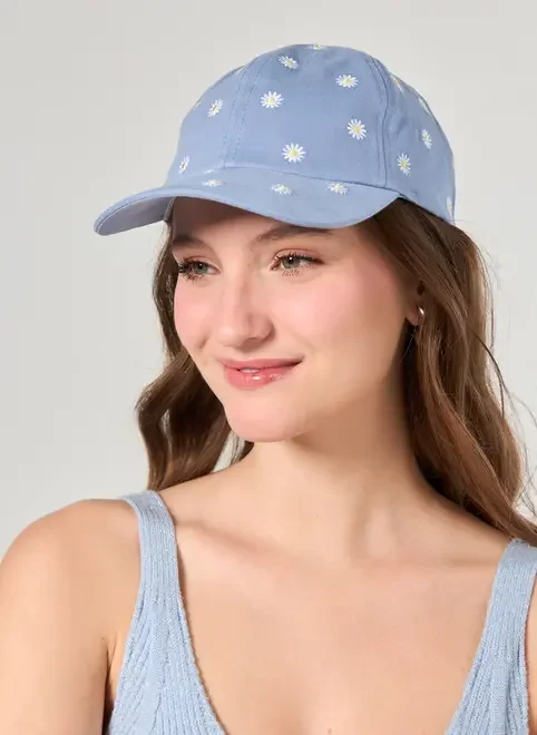 Boné Azul Margaridas