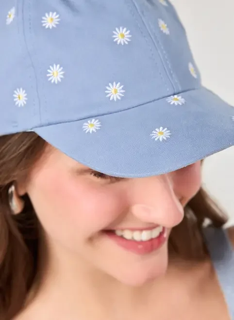 Boné Azul Margaridas