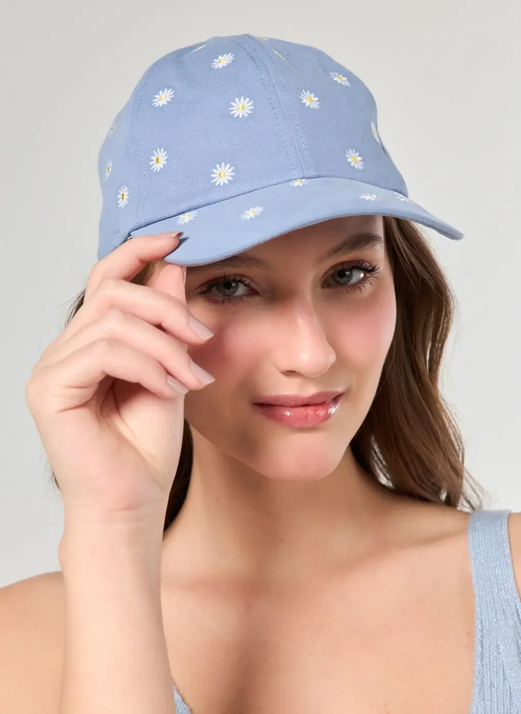 Boné Azul Margaridas