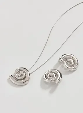 Conjunto Brinco E Colar Espiral