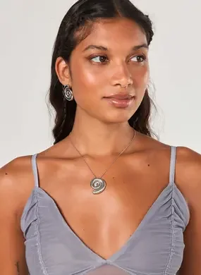 Conjunto Brinco E Colar Espiral