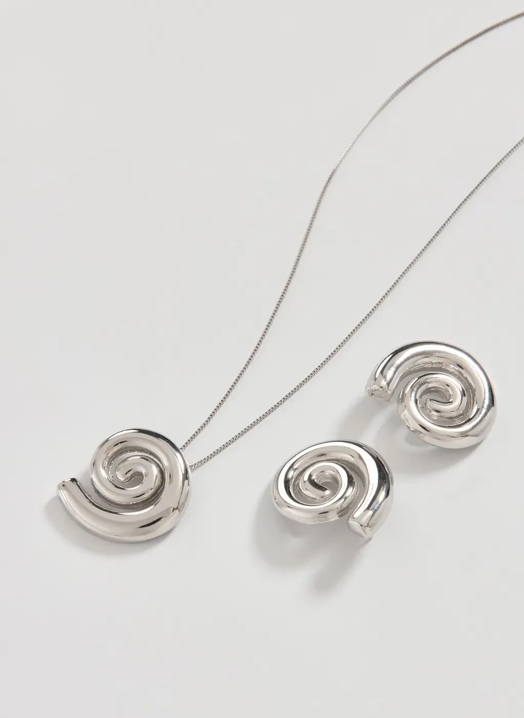 Conjunto Brinco E Colar Espiral