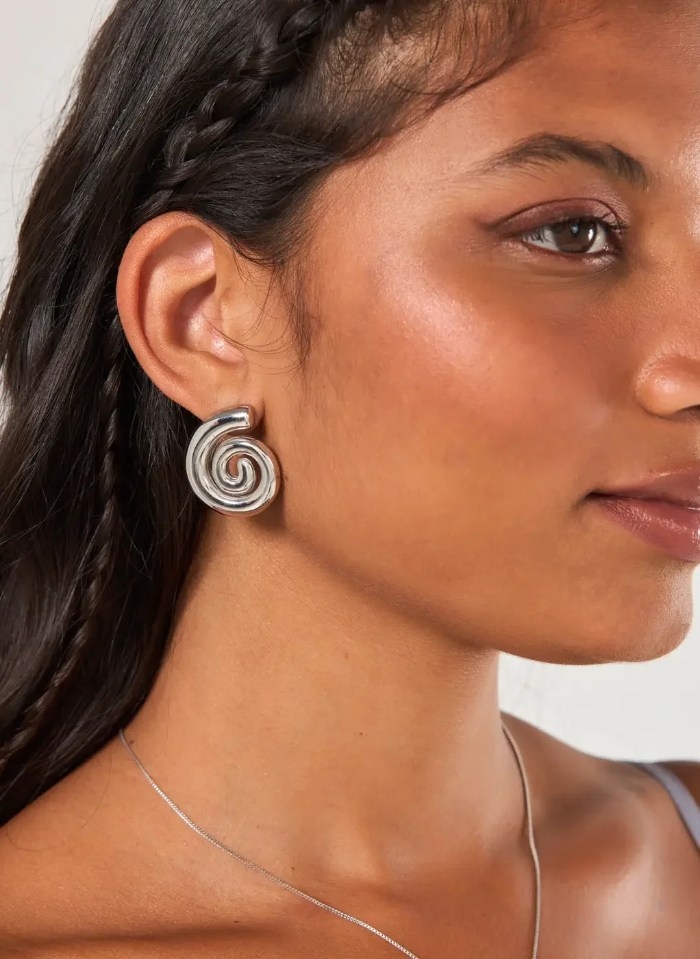 Conjunto Brinco E Colar Espiral