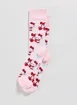 Meia Rosa Hello Kitty Cereja