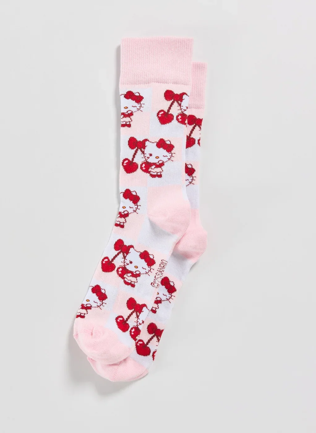 Meia Rosa Hello Kitty Cereja