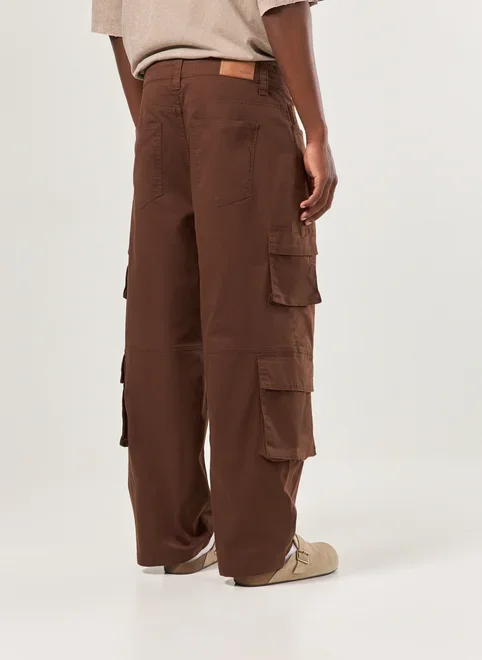 Calça Sarja Baggy Cargo