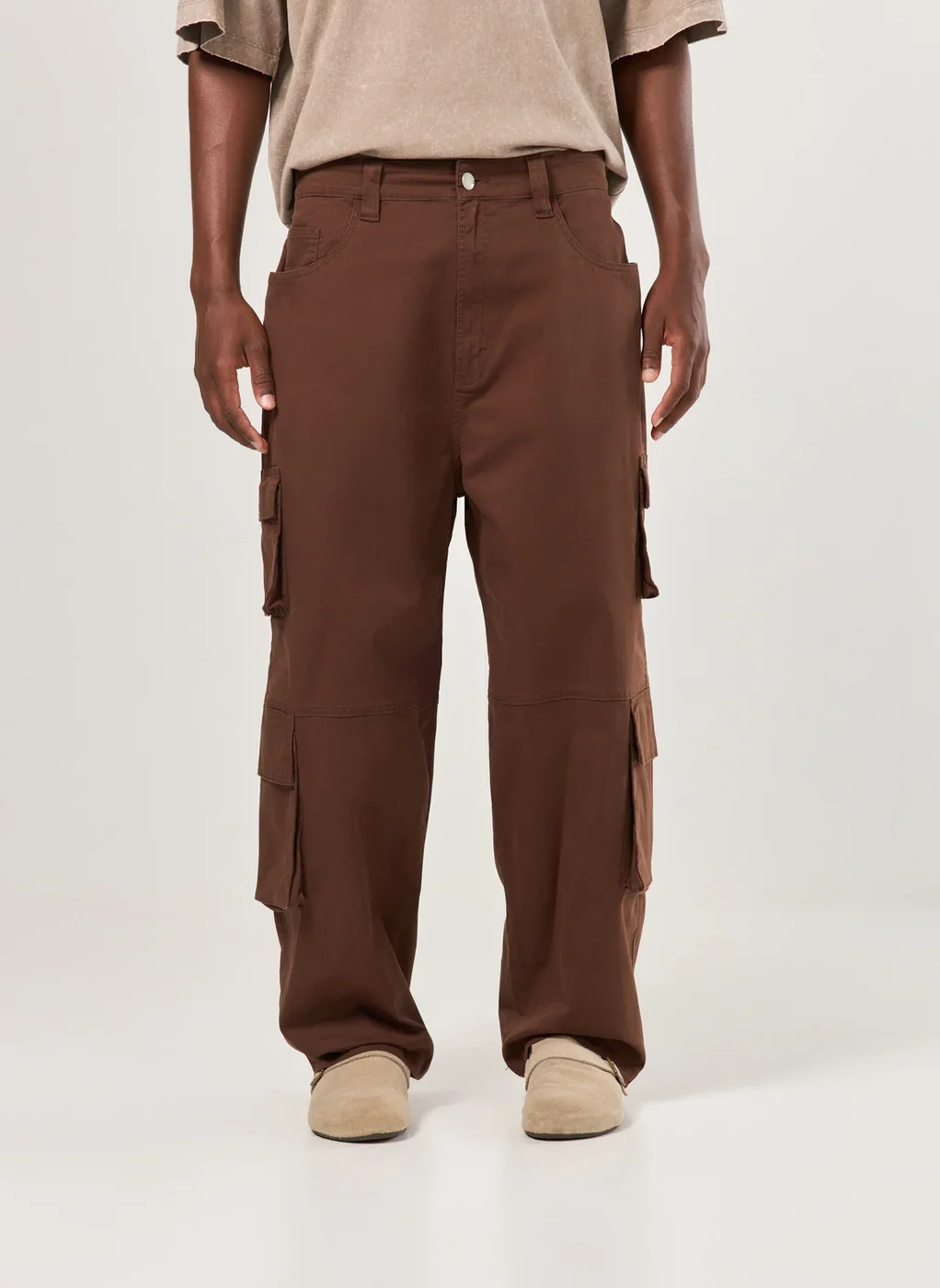 Calça Sarja Baggy Cargo