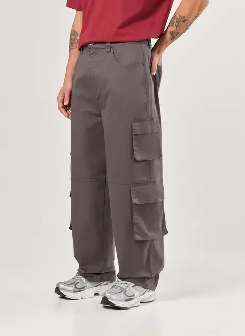 Calça Sarja Baggy Cargo