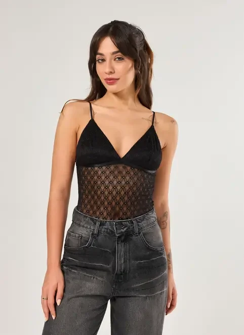 Body Preto De Renda