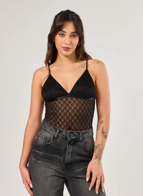Body Preto De Renda