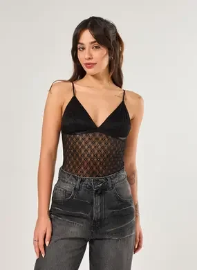 Body Preto De Renda