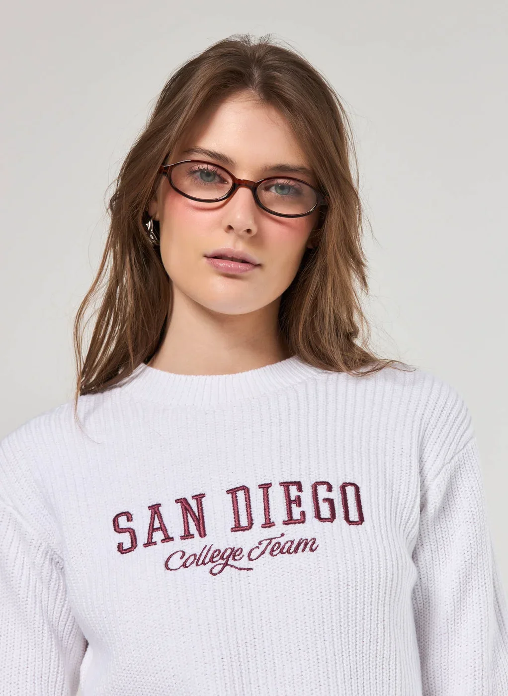 Blusa Manga Longa Tricô Bordado San Diego