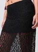 Saia Midi Alongada Renda Preta