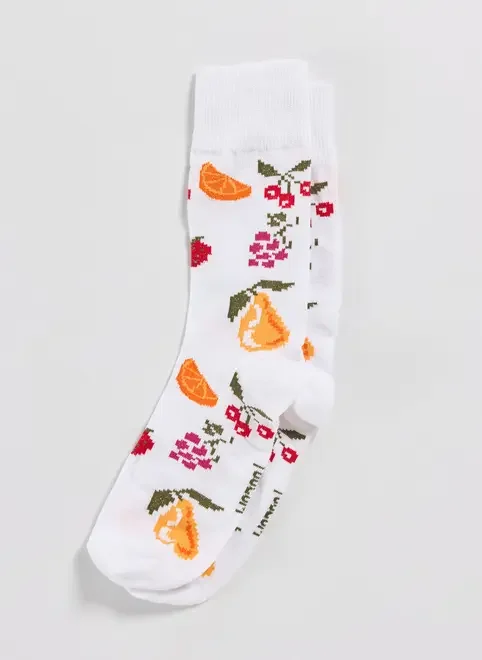 Meia Off-White Frutinhas