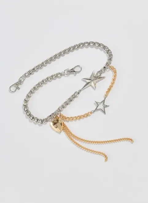 Corrente Para Calça Prateada E Dourada