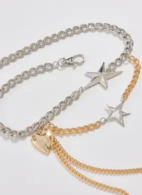 Corrente Para Calça Prateada E Dourada