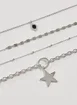 Conjunto 4 Colares Prateados Estrela