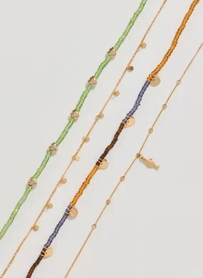 Conjunto 4 Colares Miçangas