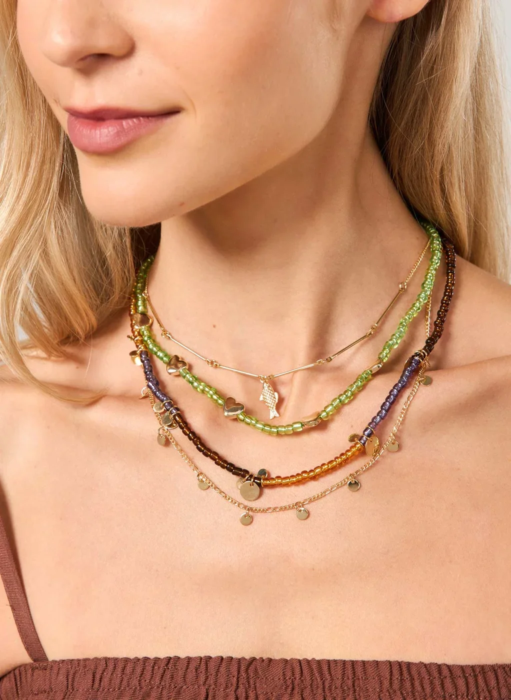 Conjunto 4 Colares Miçangas