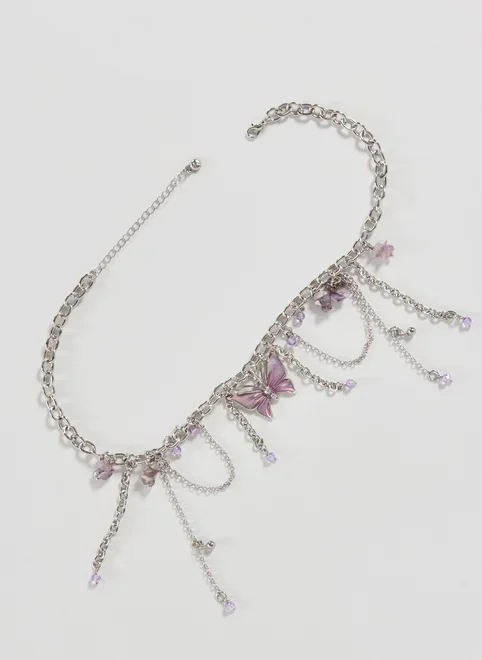 Colar Borboleta Pedra Natural