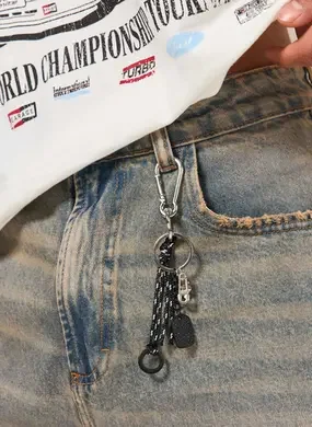 Chaveiro De Corda Com Pingentes