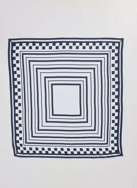 Lenço Quadriculado Preto E Branco